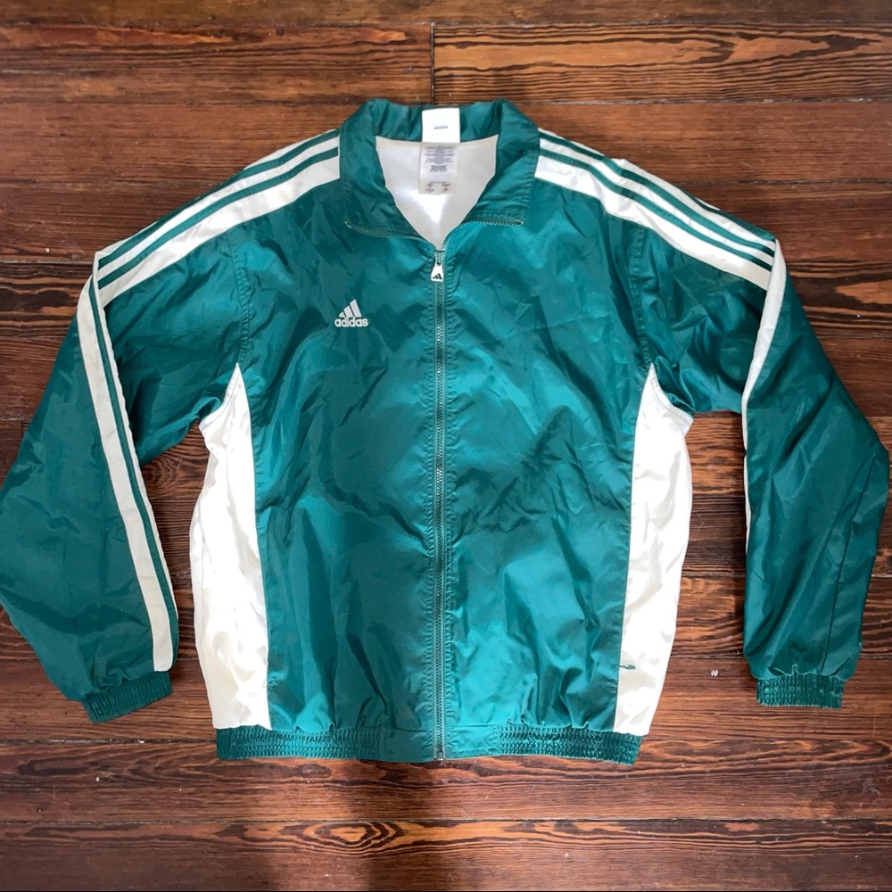Men’s Adidas Vintage Green Sports Jacket Size Medium